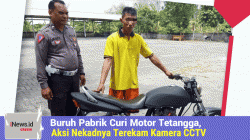 Apes! Buruh Pabrik Curi Motor Tetangga, Terekam  Kamera CCTV