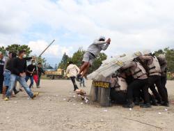 Jelang Pemilu 2024 Kapolres Gelar Kegiatan Simulasi SISPAMKOTA di Kabupaten Pegunungan Bintang