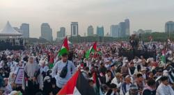 Lautan Manusia Penuhi Aksi Bela Palestina di Monas Hari Ini