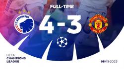 Hasil Liga Champions Eropa: MU Kena Comeback Copenhagen, Terdampar di Dasar Klasemen Group A