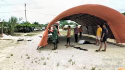 Terkait Siswa Belajar di Kantin Akibar Banjir, BPBD Rohul Dirikan Tenda Untuk Belajar