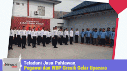 Teladani Jasa Pahlawan, Pegawai dan Warga Binaan Rutan Gresik Gelar Upacara