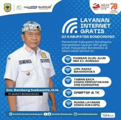 Layanan Internet Gratis, Diskominfo Bondowoso  Pasang Free  Wifi di 5 Titik