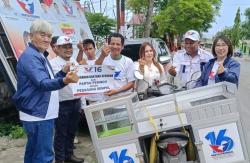 Caleg Partai Perindo Ovani Tambajong Bagikan 16 Gerobak UMKM Gratis di Balikpapan