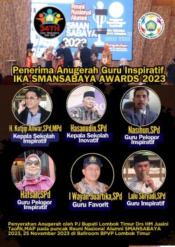 Inilah Daftar Pemenang Anugerah Guru dan Alumni Inspiratif IKA SMANSABAYA AWARDS 2023