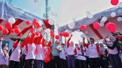 Ribuan Insan Perhubungan Senam Bersama dan Sosialisasi Keselamatan Lalu Lintas di Indramayu