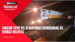 Video KA Ranggajati Melintas Pertama di Jalur Longsor Rel Banyumas