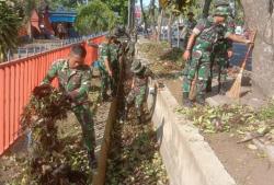 Antisipasi Banjir Musim Penghujan, Ini yang Dilakukan Anggota Korem 063/SGJ