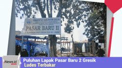 Puluhan Lapak Pasar Baru 2 Gresik Hangus Terbakar, Kerugian Capai Miiaran