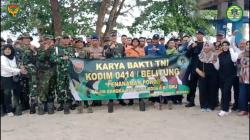 Peduli Lingkungan, Kodim 0414 Belitung Tanam Pohon di Pesisir Pantai Tanjung Pendam