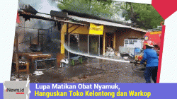 Lupa Matikan Obat Nyamuk, Hanguskan Toko Kelontong dan Warkop di Gresik