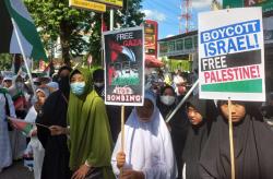 Ratusan Warga Grobogan Turun ke Jalan Ikut Aksi Dukung Kemerdekaan Palestina