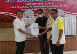 Sutrisna Kepala Kesbangpol Terpilih Secara Aklamasi Jadi Ketua KONI Sragen
