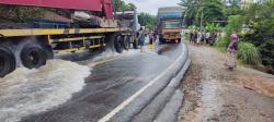 Jembatan Labuhan di Kotapinang Amblas, Polisi Alihkan Arus Lalu Lintas