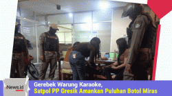 Gerebek Warung Karaoke, Satpol PP Gresik Amankan Puluhan Botol Miras