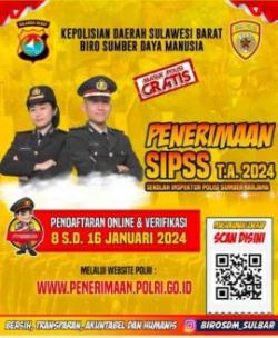 Ayo Buruan Mendaftar, Polda Sulbar kembali Buka Penerimaan SIPSS Tahun 2024