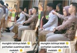 Viral Pria Jadikan Tangan sebagai Bantal Istri yang Mengantuk di Hajatan, Definisi Suami Idaman