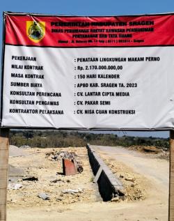 Proyek Penataan Lingkungan Makam Perno di Sukodono Disoal, LSM TOPAN RI Buat Aduan ke Kejari Sragen