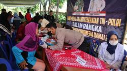 Jaga Pemilu Damai, Polres Sukoharjo dan Kodim 0726 Baksos dan Cek Kesehatan Masyarakat