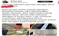 Viral Laptop dan iPad Milik Mahasiswi Raib di Bus dari Wonosobo ke Bandung