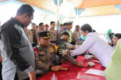 365  personil  Polres Pelalawan Dicek Kesehatan Jelang Pengaman TPS, Ini Pesan Kapolres