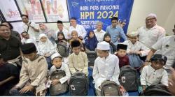 Peringati HPN 2024, PWI Gresik Berbagi dengan Puluhan Anak Yatim Piatu