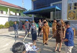 Polres Tanjung Balai Hadiri Pemusnahan Kelebihan Surat Suara