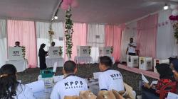 Nyoblos di TPS Gibran Rakabuming Capat Coklat