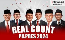 Suara Masuk Real Count KPU AMIN 24,35℅, Prabowo 58,3℅, Ganjar 17,35℅