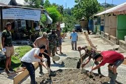 Kodim Ambon Bersama Warga Bangun Jalan dan Talud pada 9 Lokasi di Kota Ambon