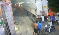 Melamun karena Namanya Masuk Daftar PHK, Pemotor Ini Tabrak Truk di Cikarang Bekasi