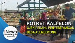 Potret Ojek Perahu di Kali Elon Pemalang