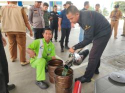 Polres Lampung Selatan Gelar Inspeksi Mendadak di SPBU Jelang Lebaran