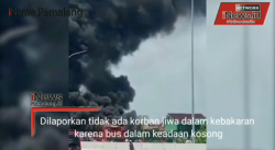 Bus Agra Mas Terbakar Ludes di Exit Tol Adiwerna Tegal, Sempat Alami Kerusakan Mesin