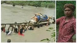 Ternyata Bukan Sekali, Warga Mondu Lambi Terabas Sungai Banjir Berarus Deras Antar Jenazah