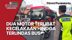 Video 2 Motor Terlibat Kecelakaan hingga Terlindas Bus