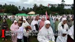 Video Kemeriahan Sholat Idul Fitri: Ratusan Jamaah Berkumpul di Lapangan Sridadi