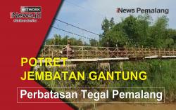 Potret Jembatan Gantung Sungai Rambut Perbatasan Tegal Pemalang