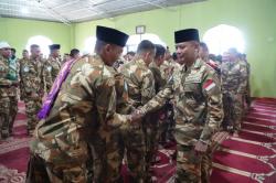 Satgas Yonmek Konga Laksanakan Salat Idulfitri di Masjid As Salam Lebanon Selatan