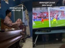 Viral Bapak-Bapak Nonton Timnas Sambil Zikir, Netizen: Pantes Korea Selatan Ketar-Ketir