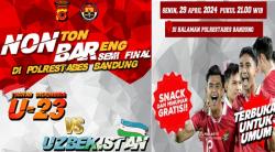 Polrestabes Bandung Gelar Nobar Indonesia vs Uzbekistan, Ada Snack dan Minuman Gratis