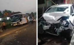 Diduga Mengantuk Sigra Adu Banteng dengan Bus Damri, 1 Orang Meninggal Ditempat