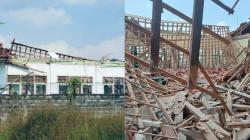 Atap Ruang Laboratorium SMPN 1 Pamarican Ciamis Mendadak Ambruk