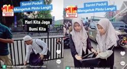 Wow! Santri Pintu Langit Cilegon Terjun Bersihkan Sampah di Seba Badui