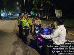 Patroli Malam, Sat Lantas Polres Batu Bara Tindak 14 Motor Berknalpot Brong