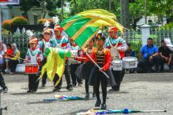 Potret Lomba Drumband Pelajar Kota Palembang