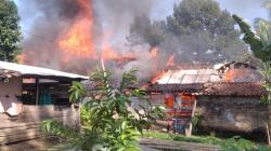 Geger! Rumah Semi Permanen di Bedeng Alang-alang Sidoarjo Terbakar