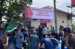 Polres Way Kanan Gelar Shalat Idul Adha dan Potong Hewan Kurban di Masjid Darul Fattah