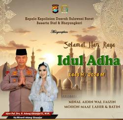 Kapolda Sulbar Ucapkan Selamat Hari Raya Idul Adha kepada Masyarakat