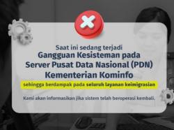 Server PDN Gangguan, Imigrasi Tetap Layani Perlintasan dan Permohonan Paspor